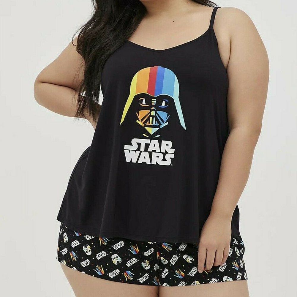Torrid 2X (2) Star Wars Darth Vader Rainbow Sleep Lounge Pajama Tank Top